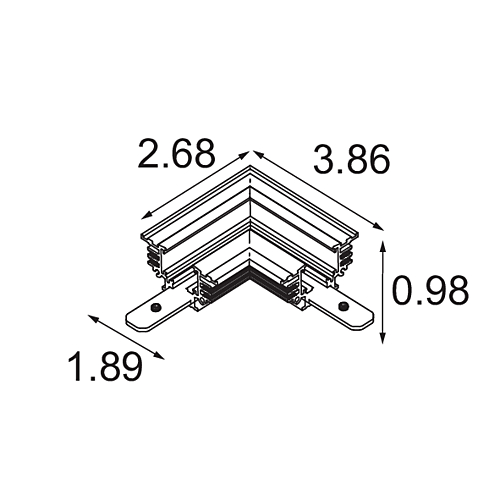 Track 48V Mechanical Recessed Trimless Connection 90°